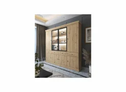 Vitrinekast Valencia 240cm - melamine - lichte eik