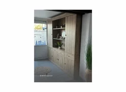 Vitrinekast Valencia 182cm - melamine - lichte eik