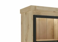 Vitrinekast Valencia 240cm - melamine - lichte eik