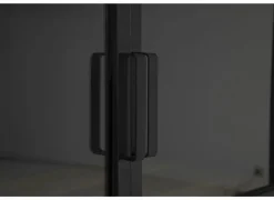 Vitrinekast Valeria 95cm - mango massief - naturel & zwart