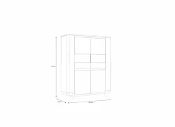 Vitrinekast Vodol 130cm - decor - zand & zwart