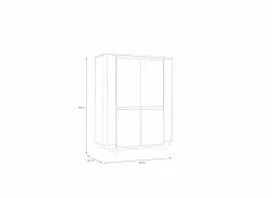 Vitrinekast Vodol 130cm - decor - zand & zwart