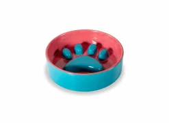 Voerbak Ø16cm - stoneware - blauw & rood