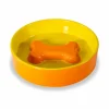 Voerbak Ø20cm - stoneware - geel & oranje