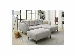 Voetenbank Saulo 114x81cm stof fluweel grijs