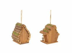 Vogelhuisje 17x12x17cm - dennenhout - bruin