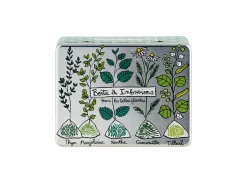 Voorraadpot Deco Plantes 20,5x14,5xH7cm - metaal - multicolor