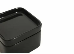 Voorraadpot Square Cup 10x10x5,5cm - keramiek - zwart glanzend