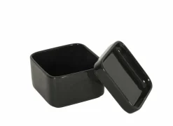 Voorraadpot Square Cup 10x10x5,5cm - keramiek - zwart glanzend