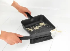 Brabantia Vuilblik en borstel 24x33cm - kunststof - dark grey