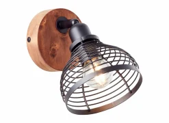 Brilliant Wandlamp Avia zwart bruin 40W E14