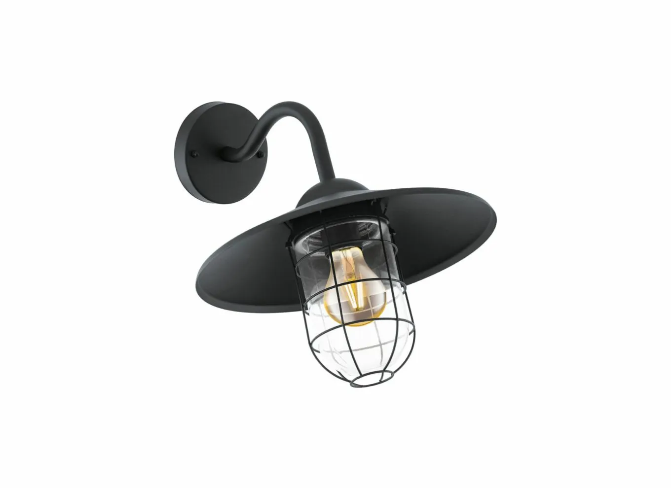 Wandlamp Melgoa zwart 60W E27