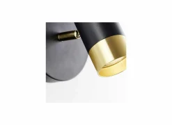 Brilliant Wandlamp Vigolo 1x5W GU10 Ø12,5cm - metaal - zwart/goud