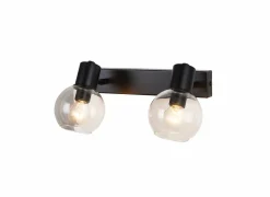 Wandlamp zwart 2x40W E14