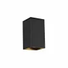 Wandlamp zwart 2x50W GU10