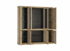 Wandmeubel Grimaldi 230cm - eik massief & decor - naturel