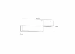 Wandplank Oriental Tree 125,6x21,9x43,2cm - decor - bartex eik