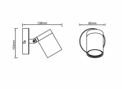 Brilliant Wandspot Alessia mat zwart 5W GU10