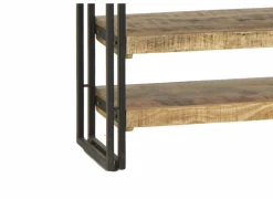 Wandtafel Amish 120x30cm - mango massief & metaal - bruin