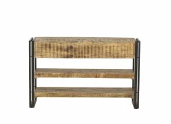 Wandtafel Amish 120x30cm - mango massief & metaal - bruin