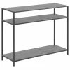 Wandtafel 100x35cm - decor & metaal - ash grey & zwart