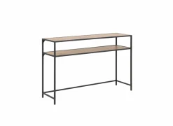 Wandtafel 120x35cm - MDF & metaal - zwart & eik