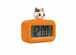 Wekker Kat 9x2,5x8cm - kunststof - oranje