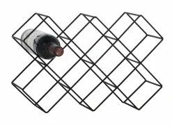 Wijnrek Nero 43x15x28,5cm - metaal - zwart