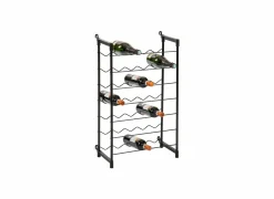 Wijnrek 48x26x77cm - staal - zwart
