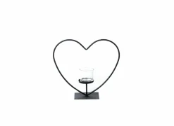 Windlicht Elisa H17cm - metaal & glas - zwart