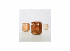 Windlicht Remsa H8,5cm - glas - beige/bruin