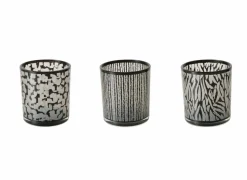 Windlicht Thato H8cm - glas - zwart