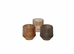 Windlicht Tiago H10cm - glas - beige/bruin