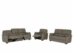Zetel Barbiero 3+2+1-zit - leder - elephant taupe met relax