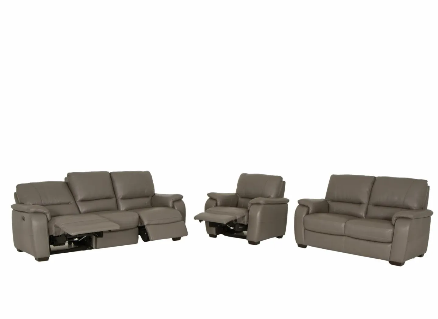 Zetel Barbiero 3+2+1-zit - leder - elephant taupe met relax