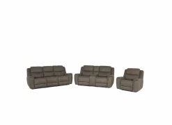 Zetel Cluny 3+2+1-zit - stof - bruingrijs met relax