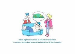 Zetel Coventry 3+2+1-zit - stof - donkergrijs met relax