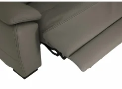 Zetel Curry  2,5+2+1-zit - leder - asgrijs met relax