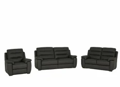 Zetel Folk 2,5+2+1-zit - leder - antraciet met relax