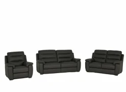 Zetel Folk 2,5+2+1-zit - leder - antraciet