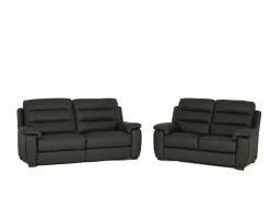 Zetel Folk 2,5+2-zit - leder - antraciet