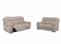 Zetel Judd 2,5+2-zit - stof - silver grey met relax