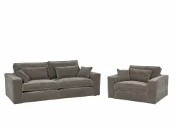 Zetel Marlon 3+1-zit - stof - bruin