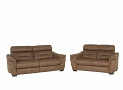 Zetel Notch 2,5+2-zit - stof - cognac met relax