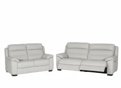 Zetel Olympe 2,5+2-zit - leder - beige met relax