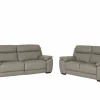 Zetel Singer 2,5+2-zit - leder - taupe met relax