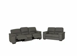 Zetel Tributo 3+2-zit - leder - elephant royal met relax