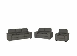 Zetel Tributo 3+2+1-zit - leder - elephant royal met relax