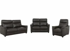 Zetel Wise 2,5+2+1-zit - leder - walnut elektrisch