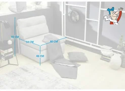 Zetelbed Tunis 1 persoons - 85x82cm - stof - lichtgrijs